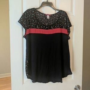 Red, White, and Blue Polka Dot Blouse